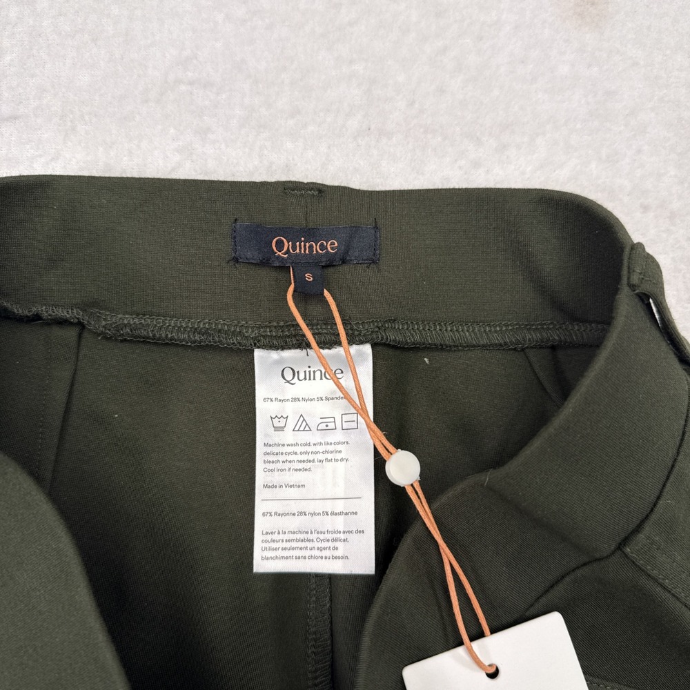 Quince Ultra Stretch Ponte Tapered Cargo Pants Womens Size Small Olive Green NEW - Picture 4 of 8
